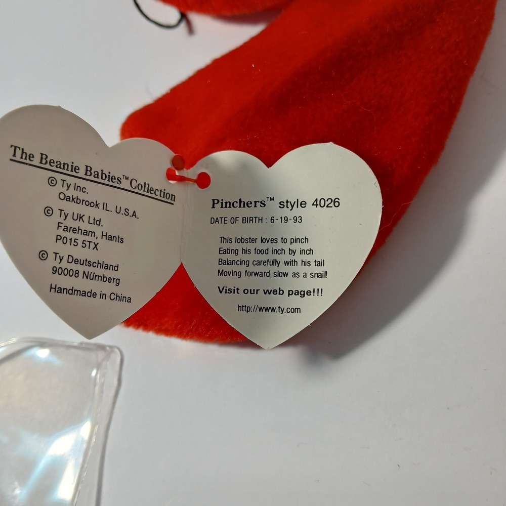 TY BEANIE BABY PINCHERS LOBSTER 1993 Tag Errors - Picture 6 of 8